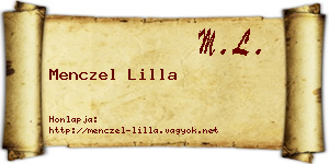 Menczel Lilla névjegykártya